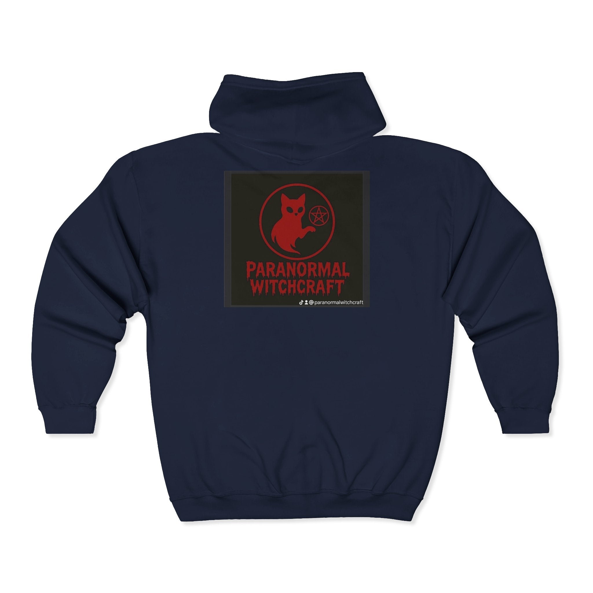 Paranormal Witchcraft Zip Hoodie – Occult Cat Full-Zip Sweatshirt