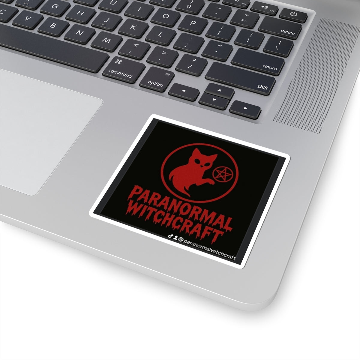 Paranormal Witchcraft Sticker — Red Cat Pentagram Kiss-Cut Decal
