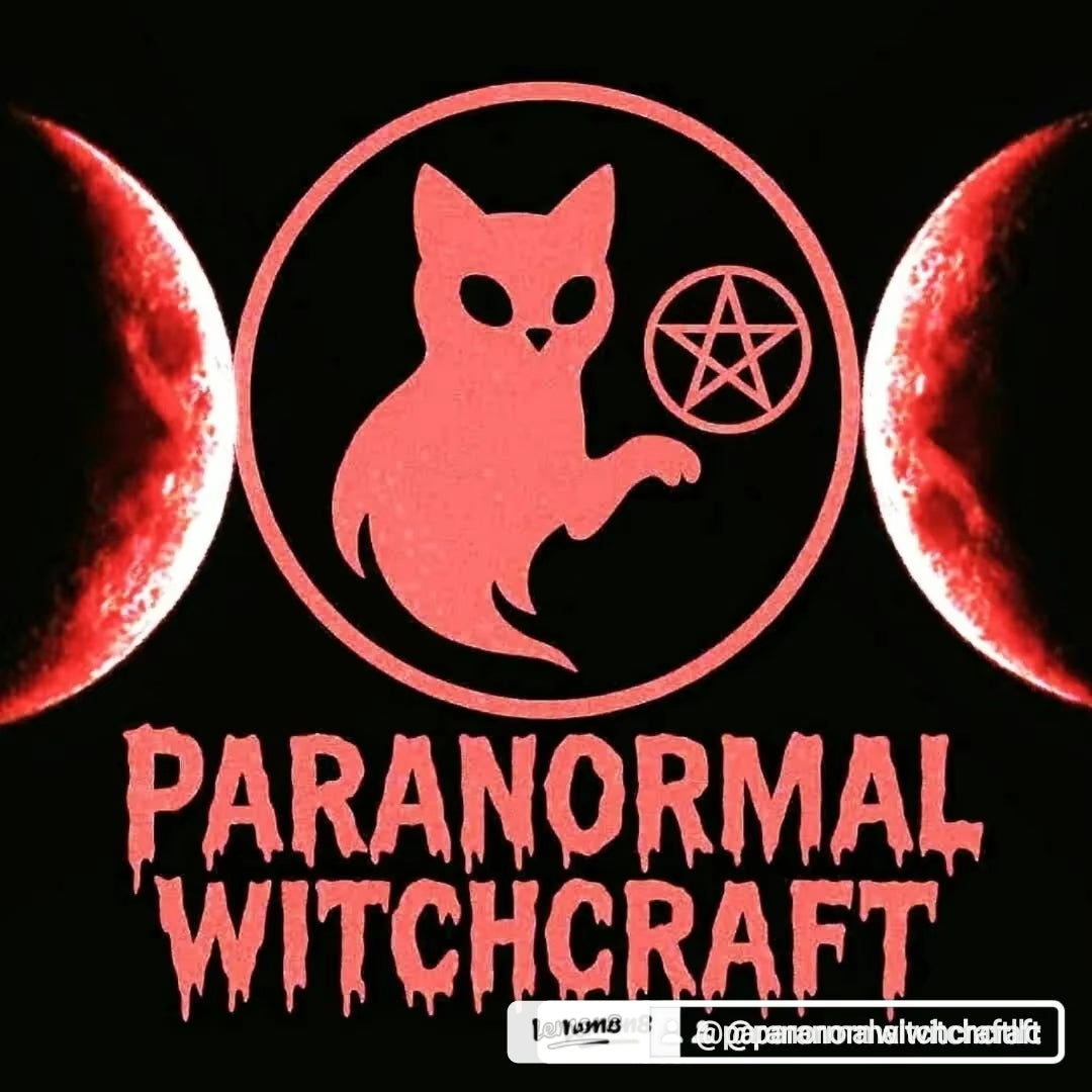 Paranormal Witchcraft Sticker — Red Cat Pentagram Kiss-Cut Decal