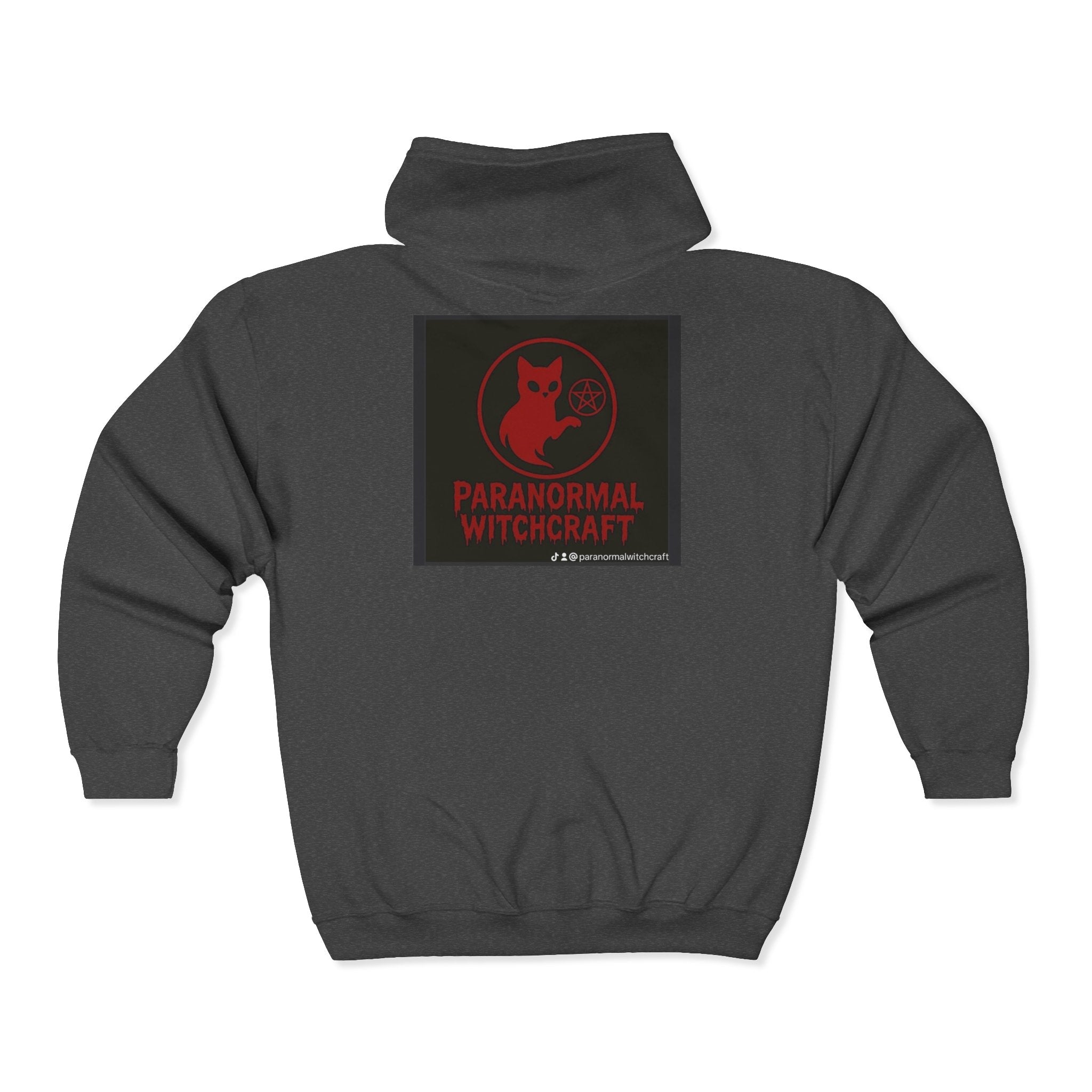 Paranormal Witchcraft Zip Hoodie – Occult Cat Full-Zip Sweatshirt