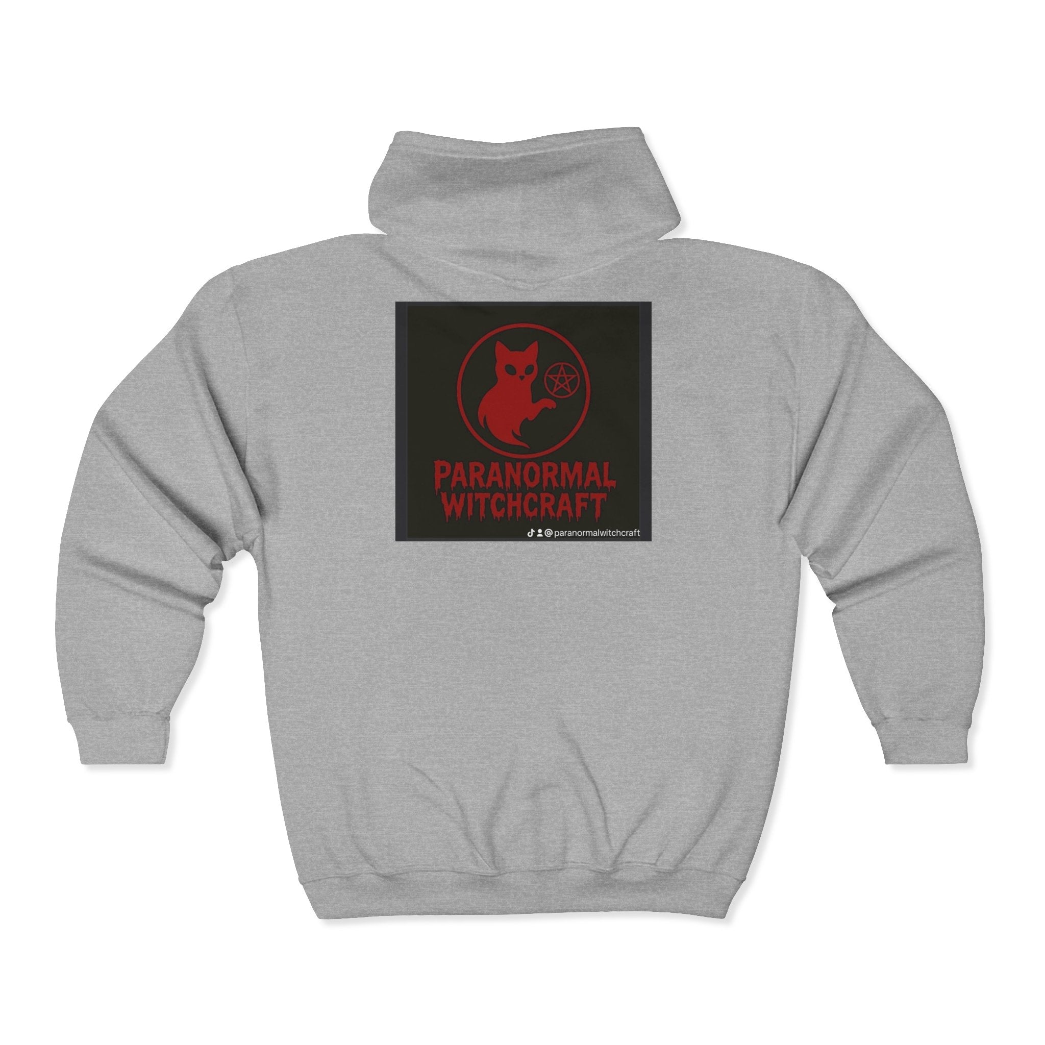 Paranormal Witchcraft Zip Hoodie – Occult Cat Full-Zip Sweatshirt